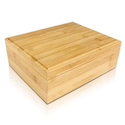 China Custom Eco-Friendly Logo Bamboo Stash Box Storage Organizer With Lid Wooden Box for sale