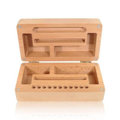 China Eco-friendly Premium Wooden Storage Box Accessories Stash Smoking Wooden Box With Grinder And Cones for sale