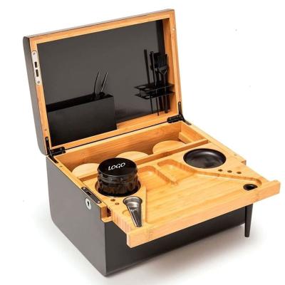 China Eco-Friendly Extra Large Stash Box Kit Custom Combo Wooden Bamboo Box with Rolling Tray and Smoking Accessories for sale