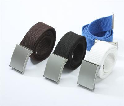 China 2018 Canvas Cotton Top Selling Canvas Belt With Metal Buckle for sale