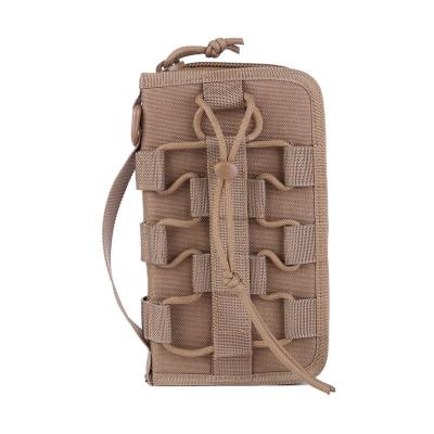 China Waterproof Cheapest Portable Tactical Wallet Purse For Men Camping Increasing Bag Camouflage Waist Pack Bag Polyester Card Purse for sale