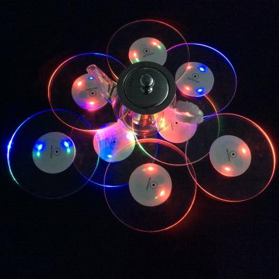 China Rubber+ABS Active Weight Flashing Led Coaster RGB Led Coaster For Party Decoration for sale