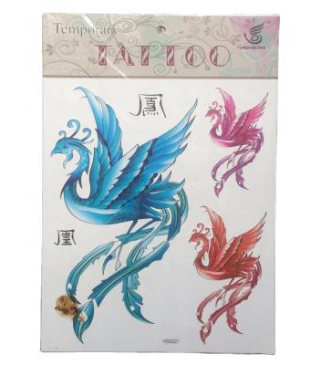 China Temporary Non-Toxic Long Lasting Ink Against Allergy Waterproof Washable Custom Large Arm Phoenix Designs Temporary Tatoo Tattoo for sale