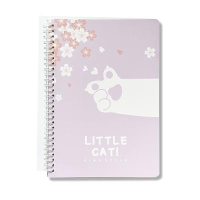 China Professional Cherry A5 Personalized Cat Coil Book Spiral Roll Binder Japanese Style Romantic Notebook for sale