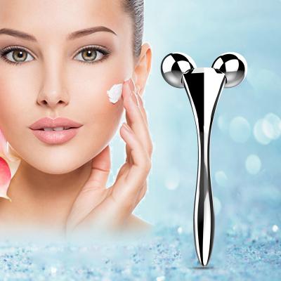 China Comfortable 3D Mini Roller Face Massager Face Lifting Anti Wrinkle Massage Roller Face Trainer V Roller for sale