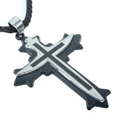 China Titanium necklace steel sword cross pendant wholesale fashion men pendant QNN4015 for sale