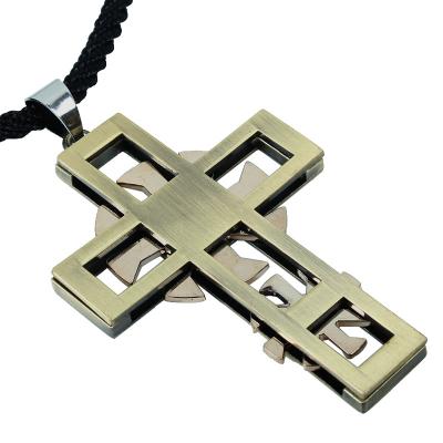 China Retro bohemian style antique copper cross Women pendant Men necklace   QNN4001 for sale