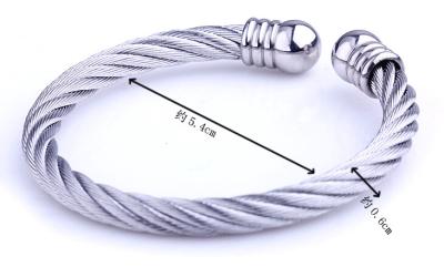 China Titanium steel bracelet The new wire twist bracelet Popular cable bracelet MY-6003 for sale