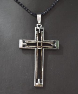 China Pierced Cross Retro double necklace Black Cross SZJ-8010 for sale