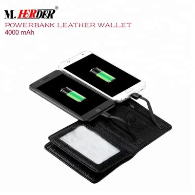 China 2018 Fashion New Product Powerbank Wallet With Power Bank Battery PU Leather Wallet for sale