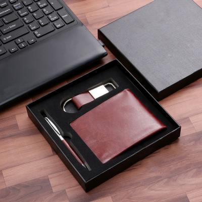 China Wholesale Custom RFID Mens Pen Wallet And Key Chain Set Business Luxury Men Gift Sets Regalos Para varon for sale