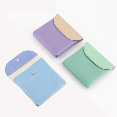 China Mini Japan style multi purpose PU PVC magnet organizer bag leather square pocket mini for promotion for sale