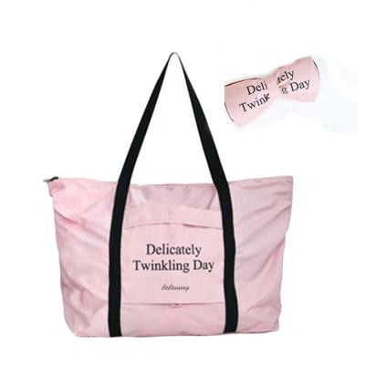 China Universal Wholesale Women Folding Extra Large Pink Duffle Travel Bag for sale