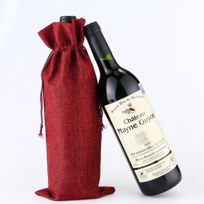 China Universal wholesale cheap white factory small burlap wine bag jute drawstring gift bags for promotion for sale