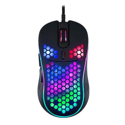 China Lightweight High DPI Gaming Mouse Wired Usb Honeycomb Glowing Gaming Mouse With Side Buttons for sale