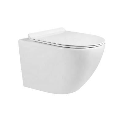 China Tan Glossy Hidden Cistern And Colored Bathroom Wall Hung Toilet With uF Ceramic Seat Cover for sale