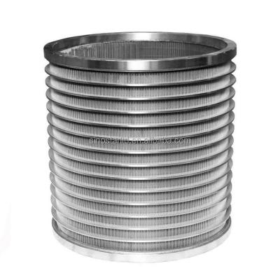 China Paper Industry Stainless Steel Wedge Wire Slotted Papermaking Pressure Screen Basket for sale