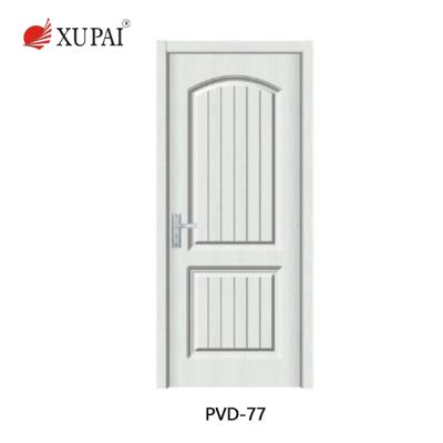 China Wholesale price MDF material pvc door noise and fire proof filling modern wood interior door panel fir material for sale