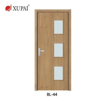 China Hot Selling Toliet Interior Water Resistant Folding Bathroom PVC Wooden Door for sale