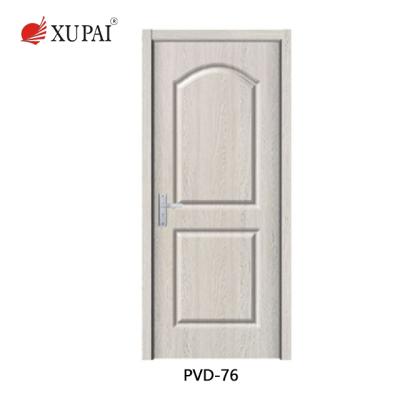 China Popular New Design MDF+Finger Swing Common Fir wood+PVC Main Entry Door for sale