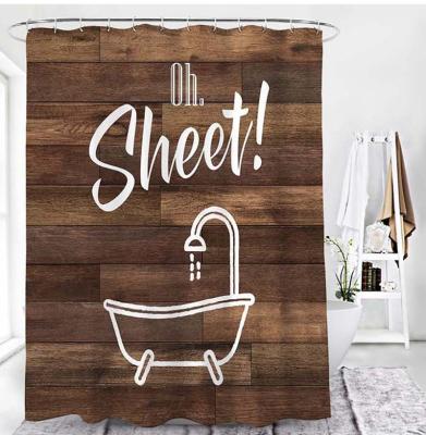 China Sustainable 2.0*2.0 Meter Bathroom Waterproof Polyester Shower Curtain With Lead Weight And Copper Grommets for sale