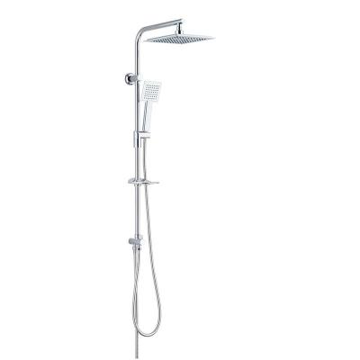 China With Diverter Popular Bathroom Wall Mounted Shower Column With Stainless Steel Rainfall Shower Head for sale