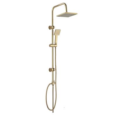 China With Turnout Bathroom In-Wall Stainless Steel Shower Column Handsome Gold Round Shower Set for sale