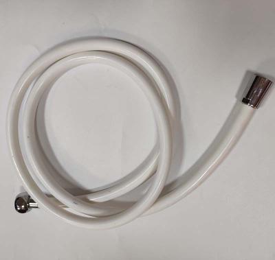 China Without Turnout China Bathroom 2 Meter White PVC Flexible Shower Hose With Plastic Nut for sale