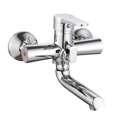 China With Slide Bar Modern Chrome Bathroom Shower Wall Mounted Zinc Alloy Faucet for sale