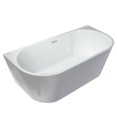 China Household Freestanding White Bathroom Acrylic Soaking Bathtub for sale