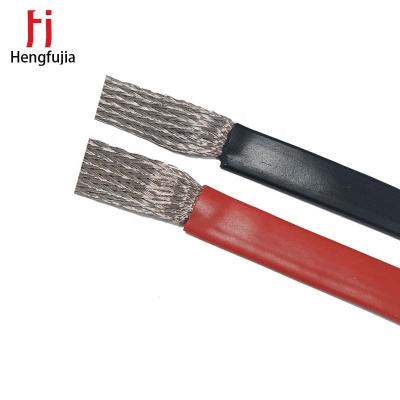 China 4mm Square Parallel Multi-color Multi-Size Solar Photovoltaic Double Tinned Copper Braid With PVC Jacket Solar PV Cable for sale