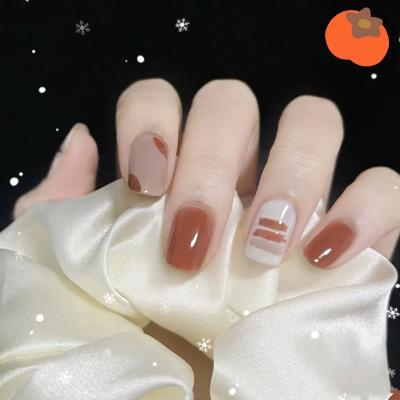 China Easy Apply Private Label Custom Press On Nails New Fashion High Quality Short Square Artificial Nails for sale