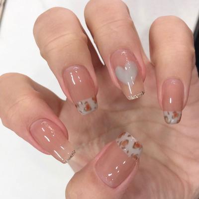 China Easy Apply Private Label Custom Press On Nails New Fashion High Quality Short Square Artificial Nails for sale