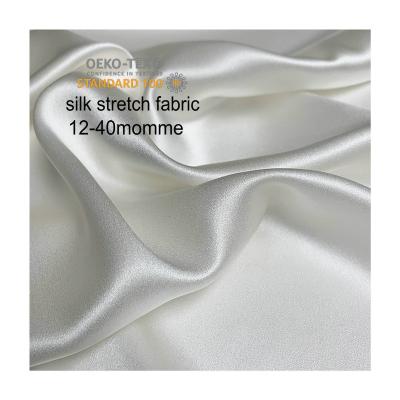 China 12 to 40 momme Breathable Nature White Silk Satin China Wholesale Silk Fabric for sale