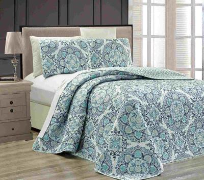 China Amazon Soft Hot Sale High Quality Microfiber Polyester Printing Bedspread for sale