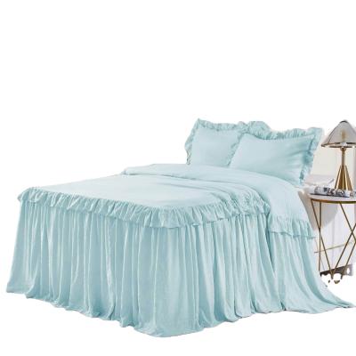 China Breathable Wholesale Bed Skirt Customized 100% Polyester King Size Bedspreads From Amazon USA for sale