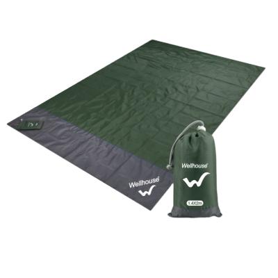 China Amazon Outdoor Hot Selling Extra Large Sand Free Logo Pocket Beach Blanket Custom Portable Outdoor Camping Mat for sale