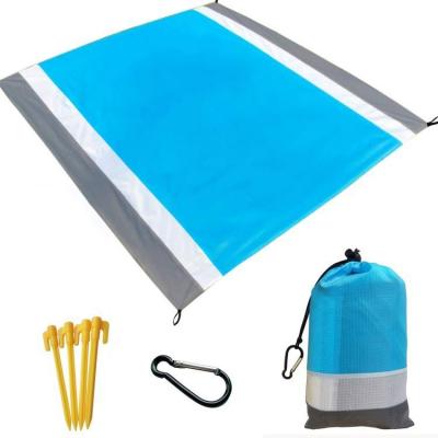 China Wholesale Extra Large Polyester Sandfree Polyester Beach Blanket Outdoor Light Proof Waterproof Beach Blanket For Camping for sale