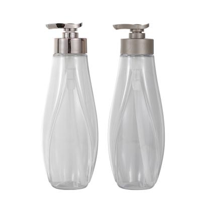 China Packing and Printing Services Factory Direct Drop 400ML Petal Shampoo Petal Oval Shower Bottle for sale