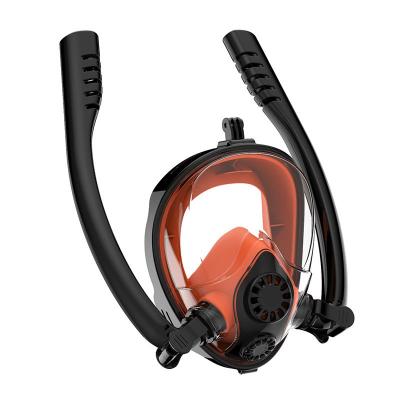 China Scuba Diving Equipment Snorkel Snorkel Snorkel Mask Two Double Tube Full Tube Mask Easy Diving Mask for sale