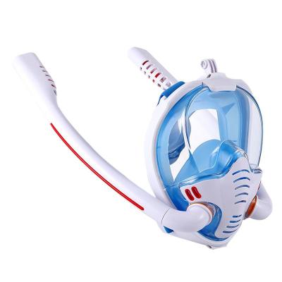 China Double Tube Mask Swim Eco Friendly Scuba Diving Face Mask Full Disappear Pro Diving Mask Double Mount Tubes For Adults for sale