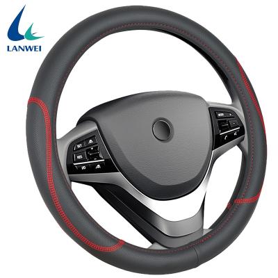 China Durable Matte Skid Slip Resistant Durable Can Be Customized PU Leather Car Steering Wheel Cover for sale