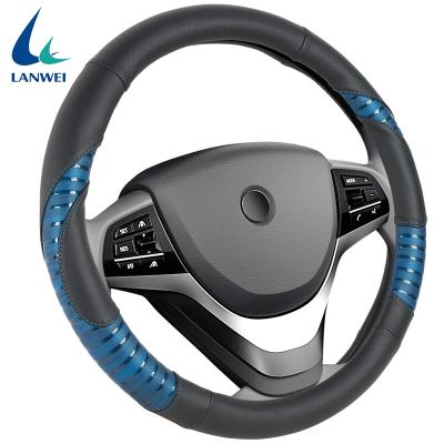 China Eco-friendly PU leather car mirror mosaic design factory supply direct steering wheel cover for sale