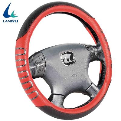 China Comfortable red best-selling PVC leather car PU four seasons steering wheel cover for sale