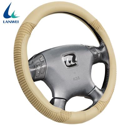 China 2017 New Design PU Leather Anti-skid Anti-slip PVC Easy Grip Car Steering Wheel Cover for sale