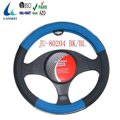 China JU-80204-BK-BL Anti-Slip Porcelain Custom Steering Wheel Cover for sale