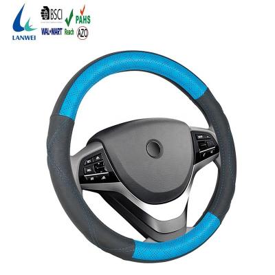 China anti-skid yellow wolf PU steering wheel cover for sale