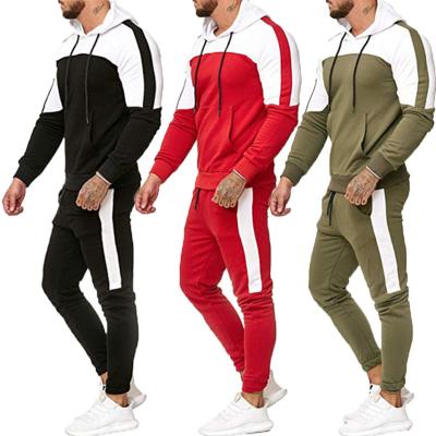 China Breathable UP Wholesale 2021 Autumn Fashion Men's Casual Fitness Sport Suits Splice Color Male Jogging Sets 2 Piece Tracksuits for sale