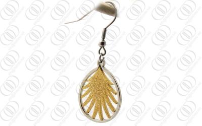 China Oval Shaped Gold Hook Earring in Plated With Sand Blasted for sale