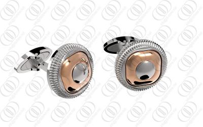 China Ship Shaped Stainless Steel CuffLinks Rosed Gold Plated , Silver Cufflinks Engraved for sale